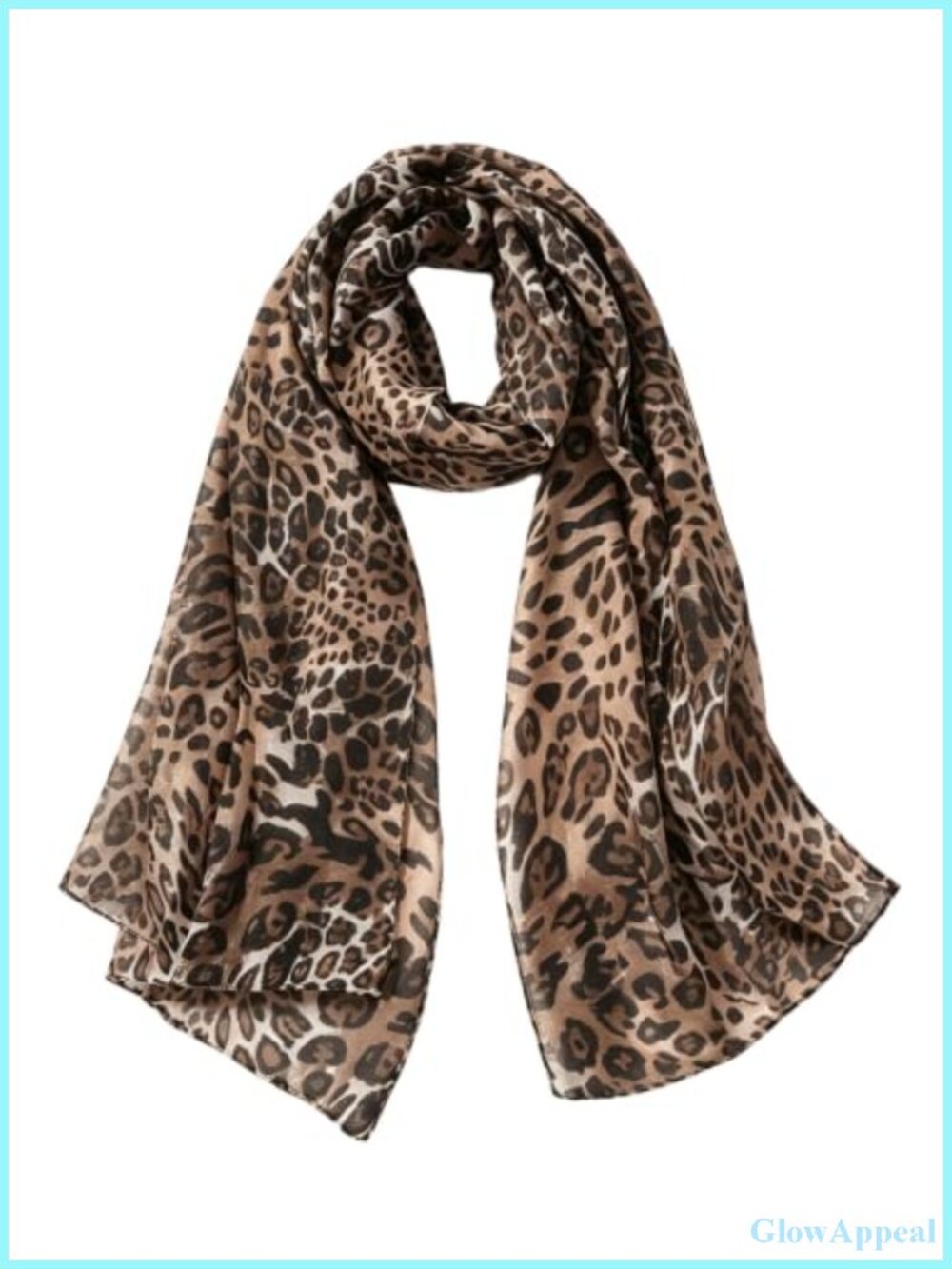Silk Feel Leopard Print Scarf Shawl Wrap Lightweight Polyester